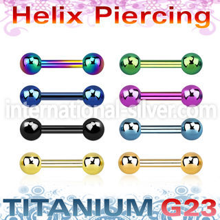 ubbert31 anodized titanium g23 16g barbell ear  lobe eyebrow helix  piercing