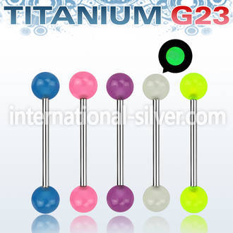 ubbgl straight barbells titanium g23 with acrylic parts tongue