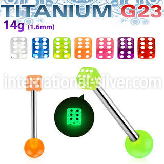 ubbgld straight barbells titanium g23 with acrylic parts tongue