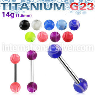 ubbmb straight barbells titanium g23 with acrylic parts tongue