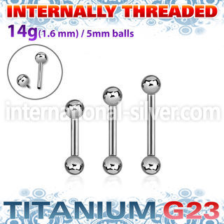 ubbsin titanium g23 tongue straight barbell 5mm balls