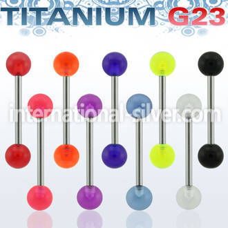 ubbuv straight barbells titanium g23 with acrylic parts tongue