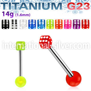 ubbvdi straight barbells titanium g23 with acrylic parts tongue