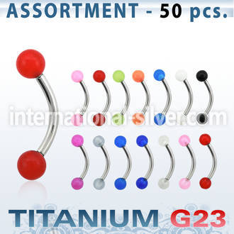 ublk139 micro curved barbells titanium g23 with acrylic parts eyebrow