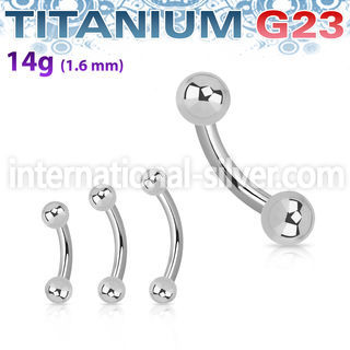 ubnb3 titanium curved barbell 14g two 3mm balls