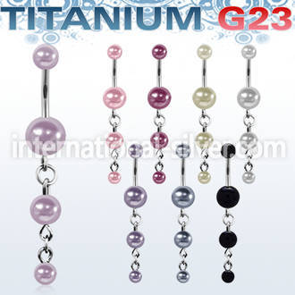 ubndpr2 belly rings titanium g23 with acrylic parts belly button