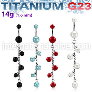 ubndpr7 belly rings titanium g23 with acrylic parts belly button