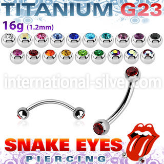 ubne2cl titanium curved barbell 3mm gem balls