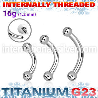 ubneb25i titanium internal curved barbell balls