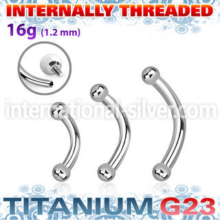 ubneb2i titanium internal curved barbell 2mm balls