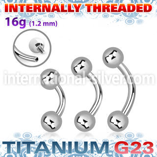 ubneb4si titanium internal curved barbell 4mm balls