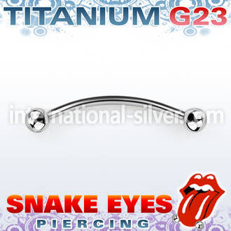 ubnebl titanium g23 snake eye piercing banana 3mm balls