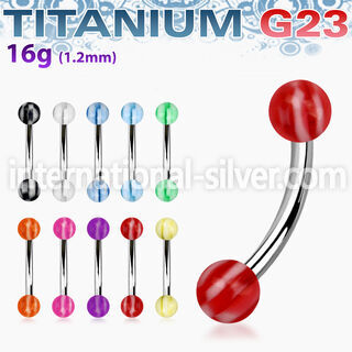 ubneck micro curved barbells titanium g23 with acrylic parts eyebrow