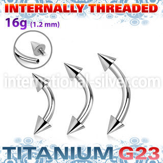 ubnecn3i titanium internal curved barbell 3mm cones