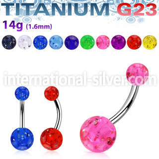 ubngt belly rings titanium g23 with acrylic parts belly button