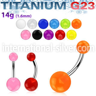 ubnuv belly rings titanium g23 with acrylic parts belly button