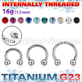 ucbejb3i titanium internal horseshoe 3mm gem balls