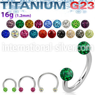 ucbfr3 titanium horseshoe 3mm multi gem balls