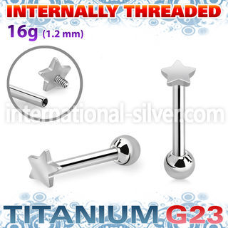 uhein1 titanium barbell internal threading 3mm star