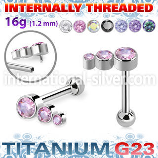 uhein18 titanium barbell descending press cz ball internal