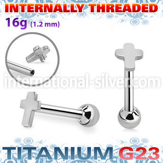 uhein4 titanium barbell internal threading 3mmby4mm cross