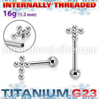 uhein50 titanium barbell cross bead balls ball internal