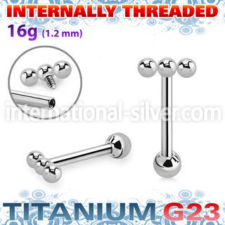 uhein53 titanium barbell 16g three balls ball internal