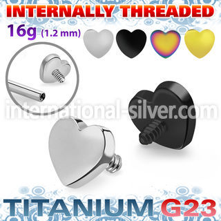 uhtin titanium 3mm flat heart shape design top for bars