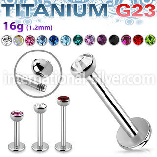 ulbhjb3 titanium 16g labret stud press fit half gem ball