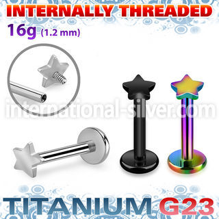 ulbin1 titanium labret internal threading 3mm star