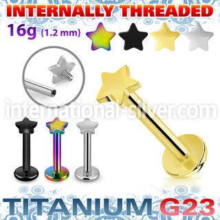 ulbin1 titanium labret internal threading 3mm star