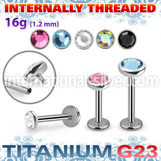 ulbin11 titanium labret internal threading 3 5 color crystal