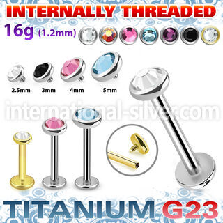 ulbin11 titanium labret internal threading 3 5 color crystal