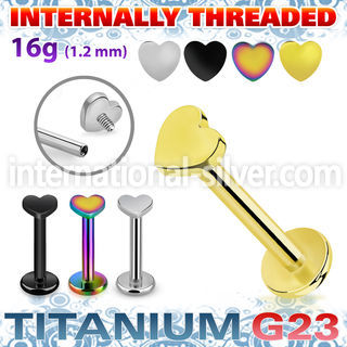 ulbin3 titanium labret internal threading 3mm heart