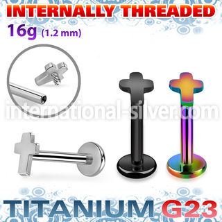 ulbin4 titanium labret internal threading 3mmby4mm cross