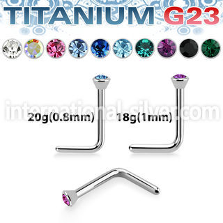 unlcb high polished titanium g23 nose stud 564 2mm gem round