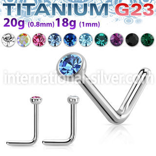 unlcb high polished titanium g23 nose stud 564 2mm gem round