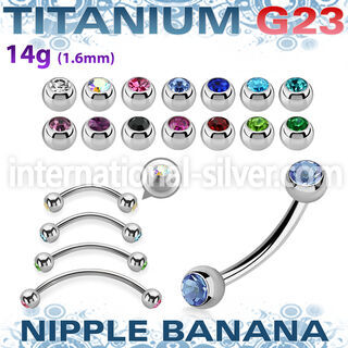 unpbnjb5 titanium curved barbell 5mm press fit gem balls