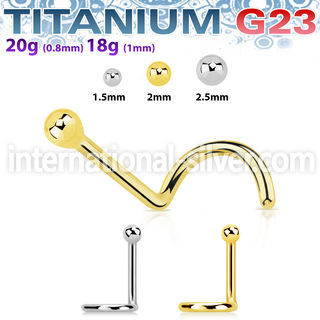 unsb titanium nose screw 20g 2mm ball top