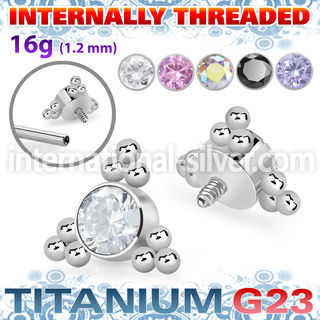 ushz2in titanium top part post round cz