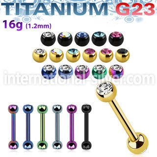 utbbe2c straight barbells anodized titanium g23 implant grade eyebrow