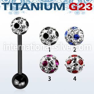 utbbfr6a straight barbells anodized titanium g23 implant grade tongue