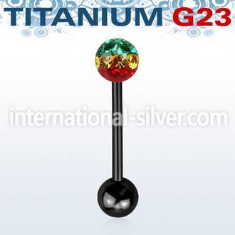 utbbfr6r straight barbells anodized titanium g23 implant grade tongue