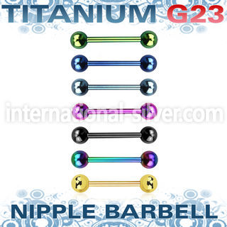 utbbnpg straight barbells anodized titanium g23 implant grade nipple