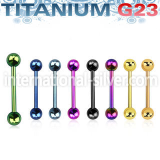 utbbs straight barbells anodized titanium g23 implant grade tongue