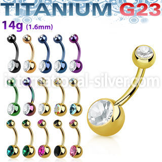 utbn2cg belly rings anodized titanium g23 implant grade belly button