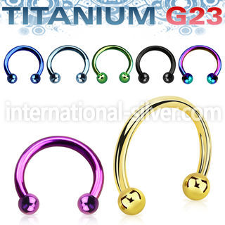 utcbeb25 horseshoes anodized titanium g23 implant grade eyebrow