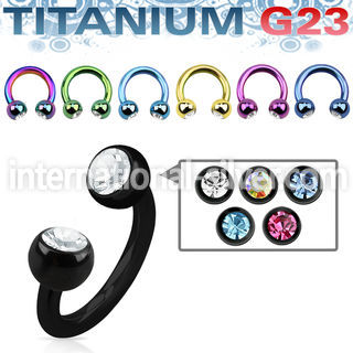 utcbjb4 anodized titanium circular barbell, 14g w 4mm jewel ball