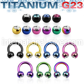 utcbjb5 anodized titanium g23 circular barbell 5mm jewel balls