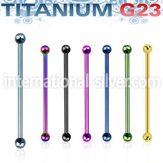 utinb4 straight barbells anodized titanium g23 implant grade 
